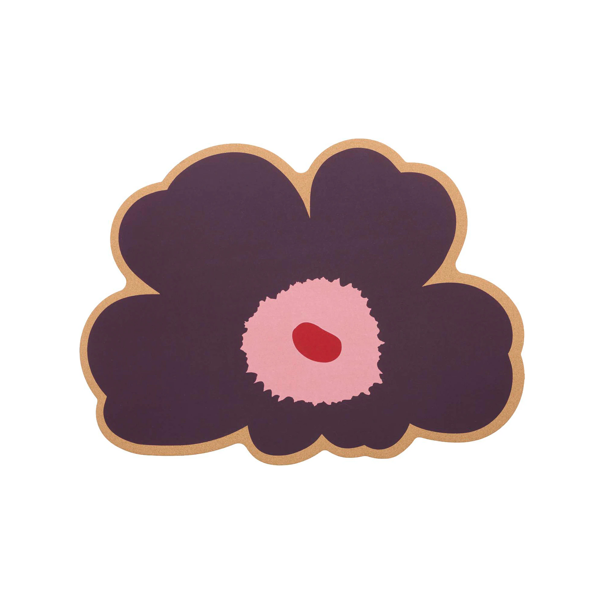 Marimekko Unikko Bordstablett Plommon / Cranberry / - Bordstabletter & Glasunderlägg Kork Rosa