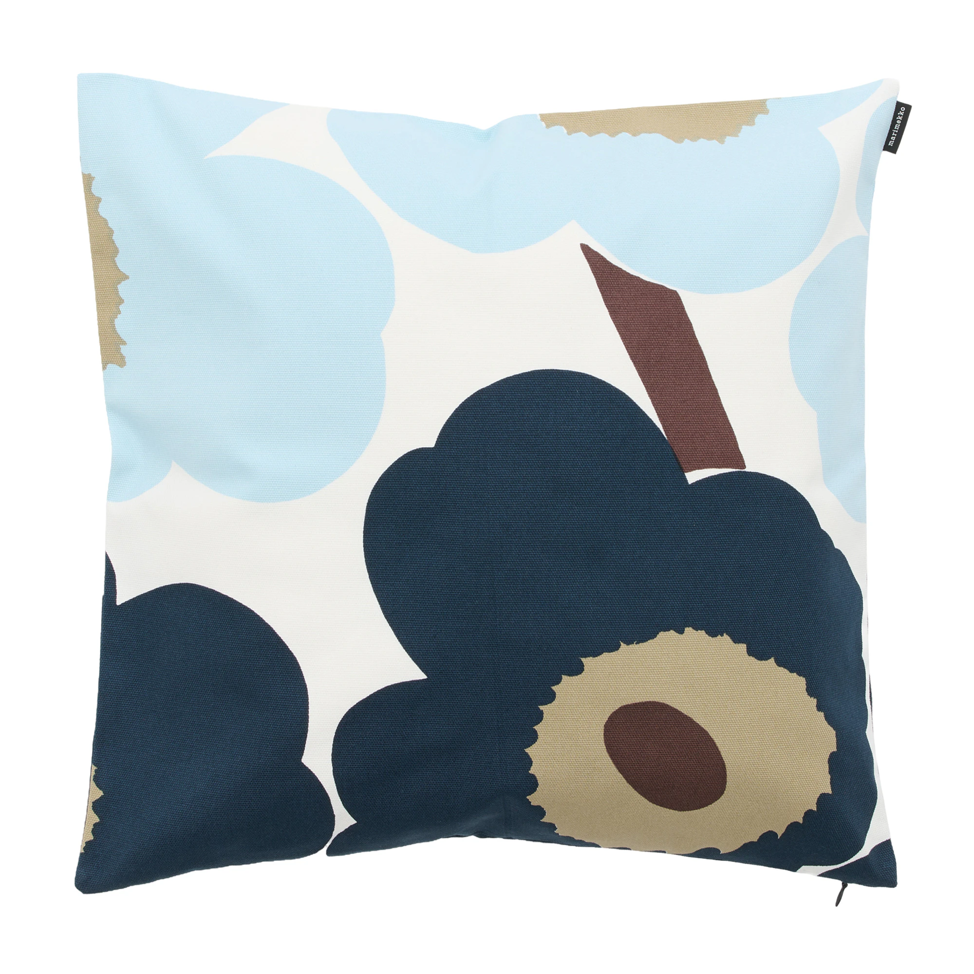 Marimekko Unikko Kuddfodral Kallblå / Blueberry - Prydnadskuddar & Fodral Bomull Off-White