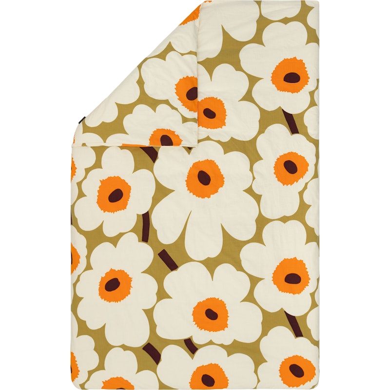 Unikko Påslakan Cream / Caramel / Warm Orange, 150x210 cm