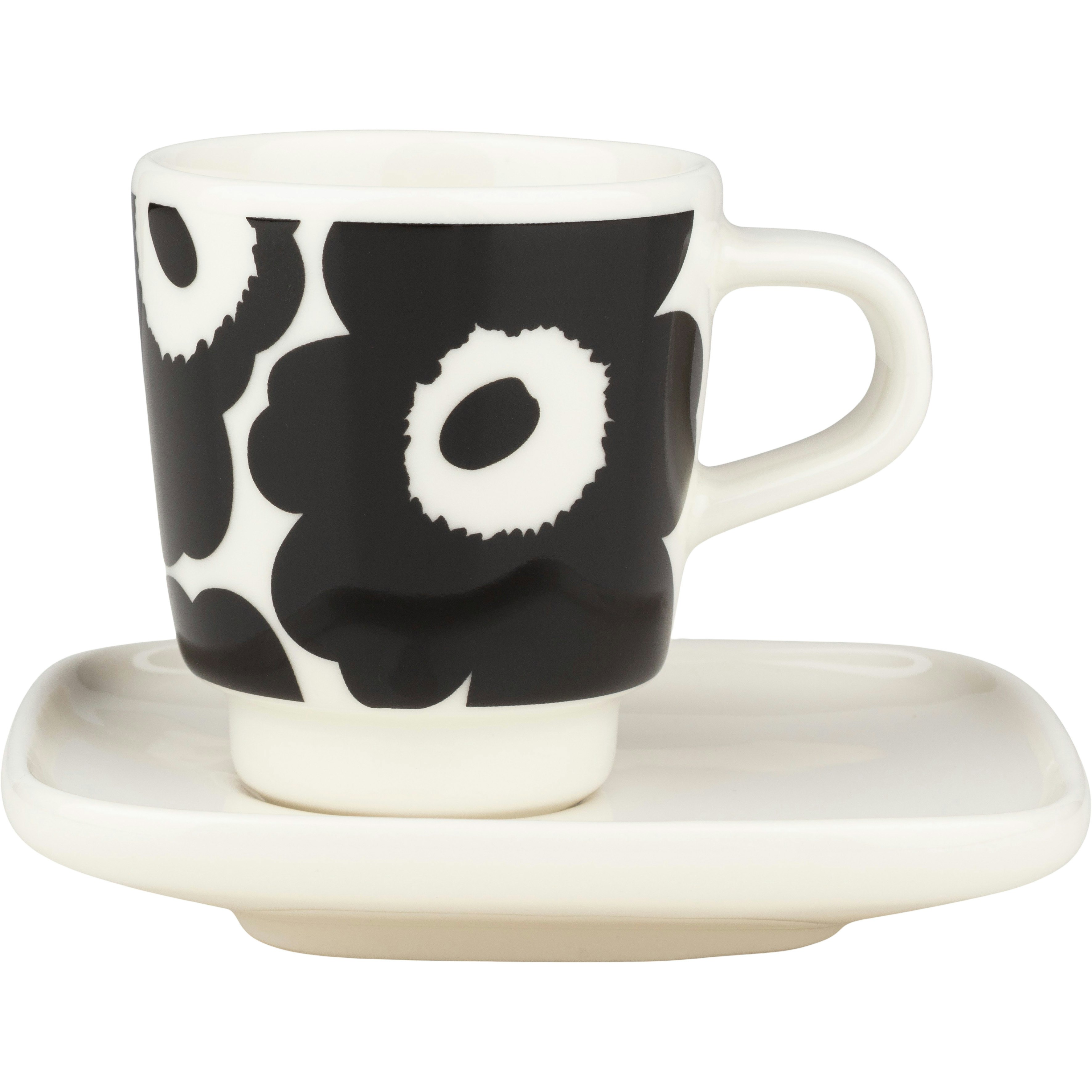 Marimekko Unikko Espressokopp 5 Cl / Vit - Espressokoppar Stengods Svart