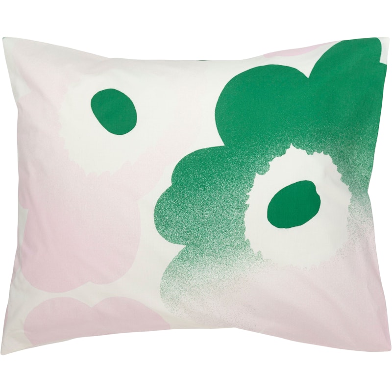 Unikko Häivähdys Örngott Rosa / Grön / Off-white, 50x60 cm