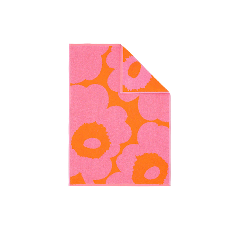 Unikko Handduk 50x70 cm, Rosa / Orange