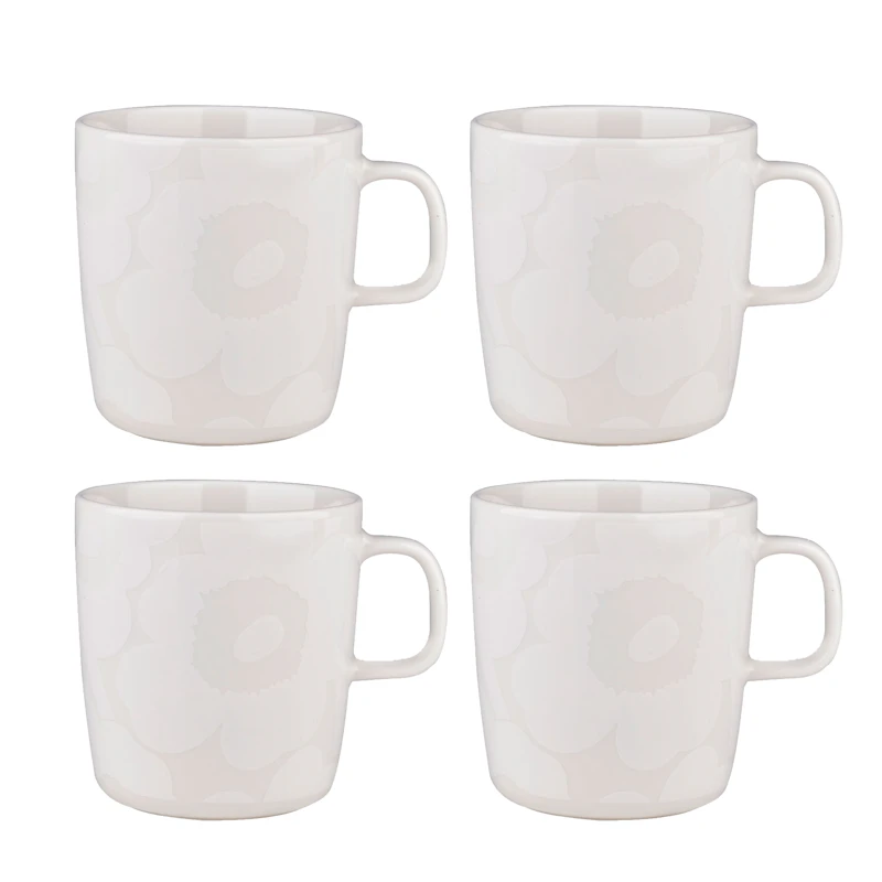 Oiva / Unikko Mugg 40 cl 4-pack, Vit