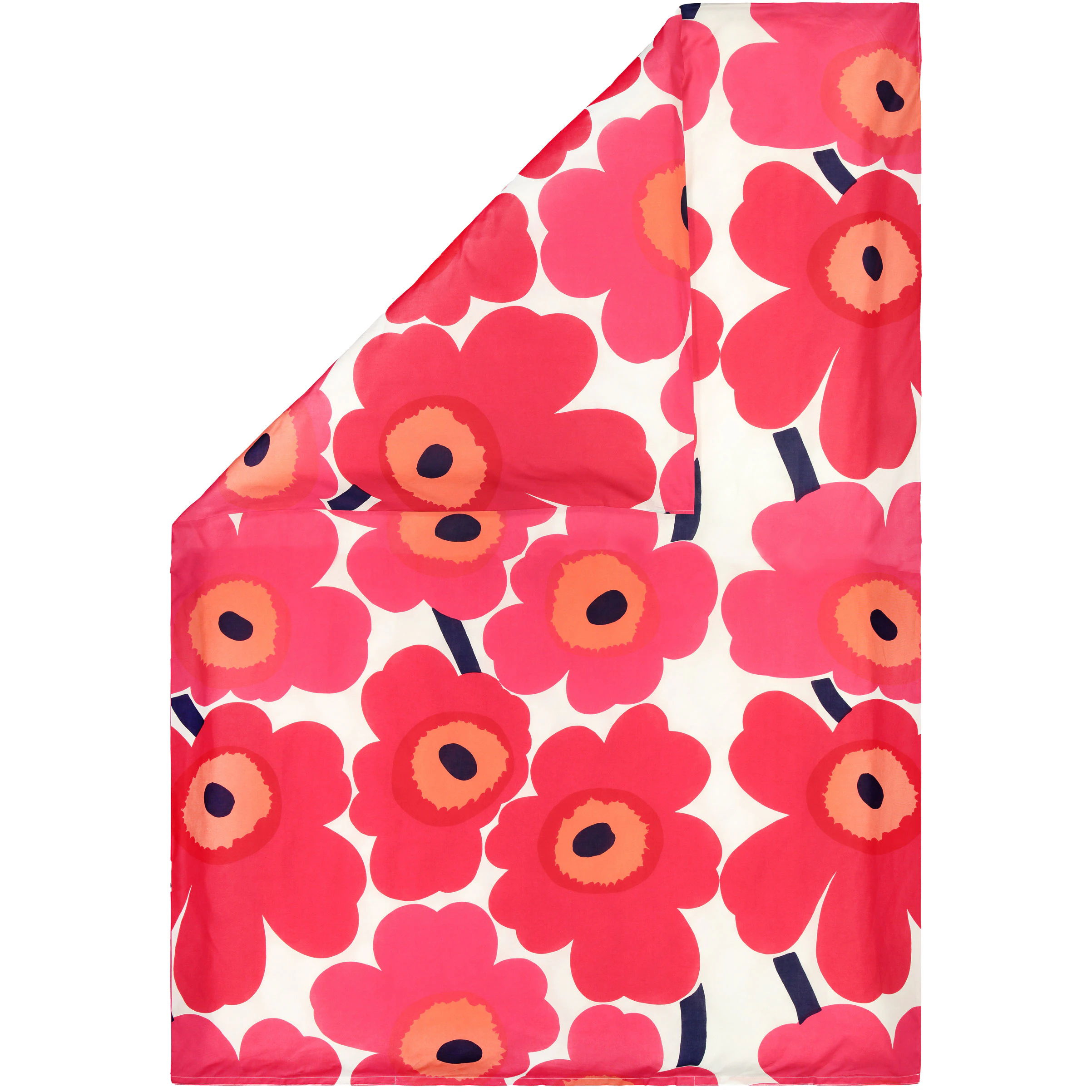 Marimekko Unikko Påslakan / Röd 140x200 Cm - Påslakan Bomull Vit
