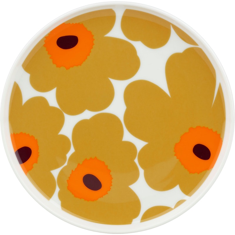Oiva/Unikko Tallrik Ø20 cm, Vit / Caramel