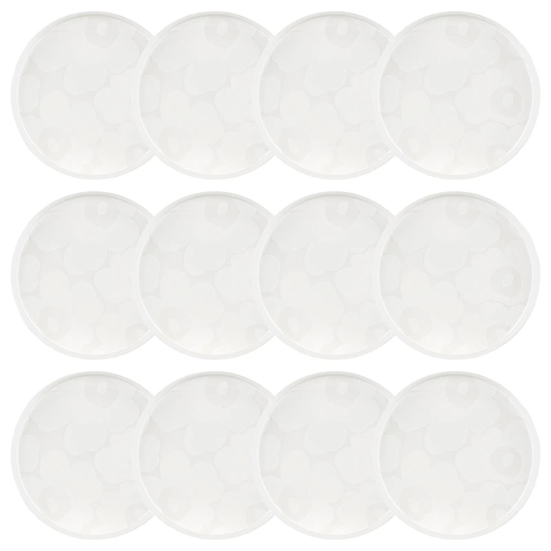 Oiva Assiett 20 cm 12-pack, Vit