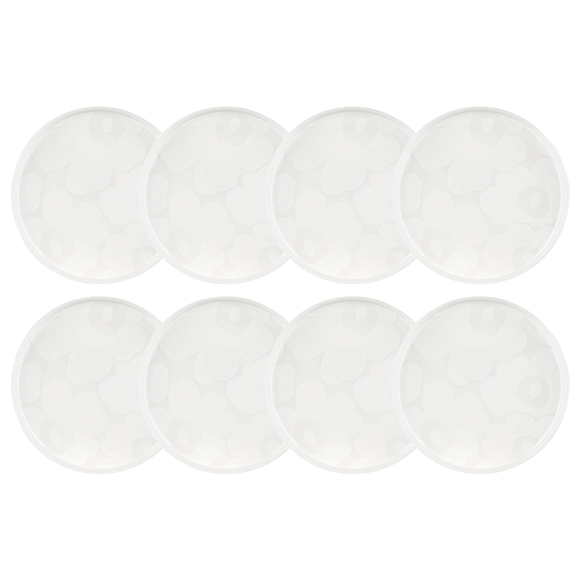 Marimekko Oiva Assiett 20 Cm 8-pack - Assietter Stengods Vit