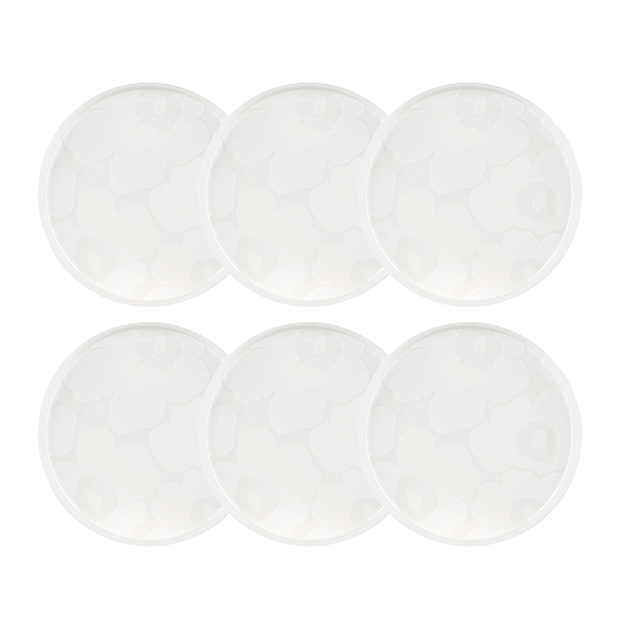 Marimekko Oiva Assiett 20 Cm 6-pack - Assietter Stengods Vit
