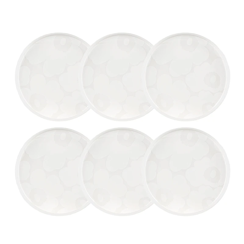 Oiva Assiett 20 cm 6-pack, Vit