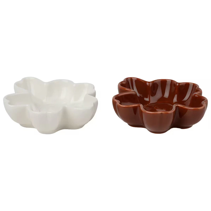 Unikko Skål 11 cm 2-pack, Vit / Plommon