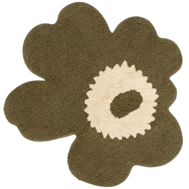 Unikko Terry Badrumsmatta 73X74 cm, Cream / Green Umber