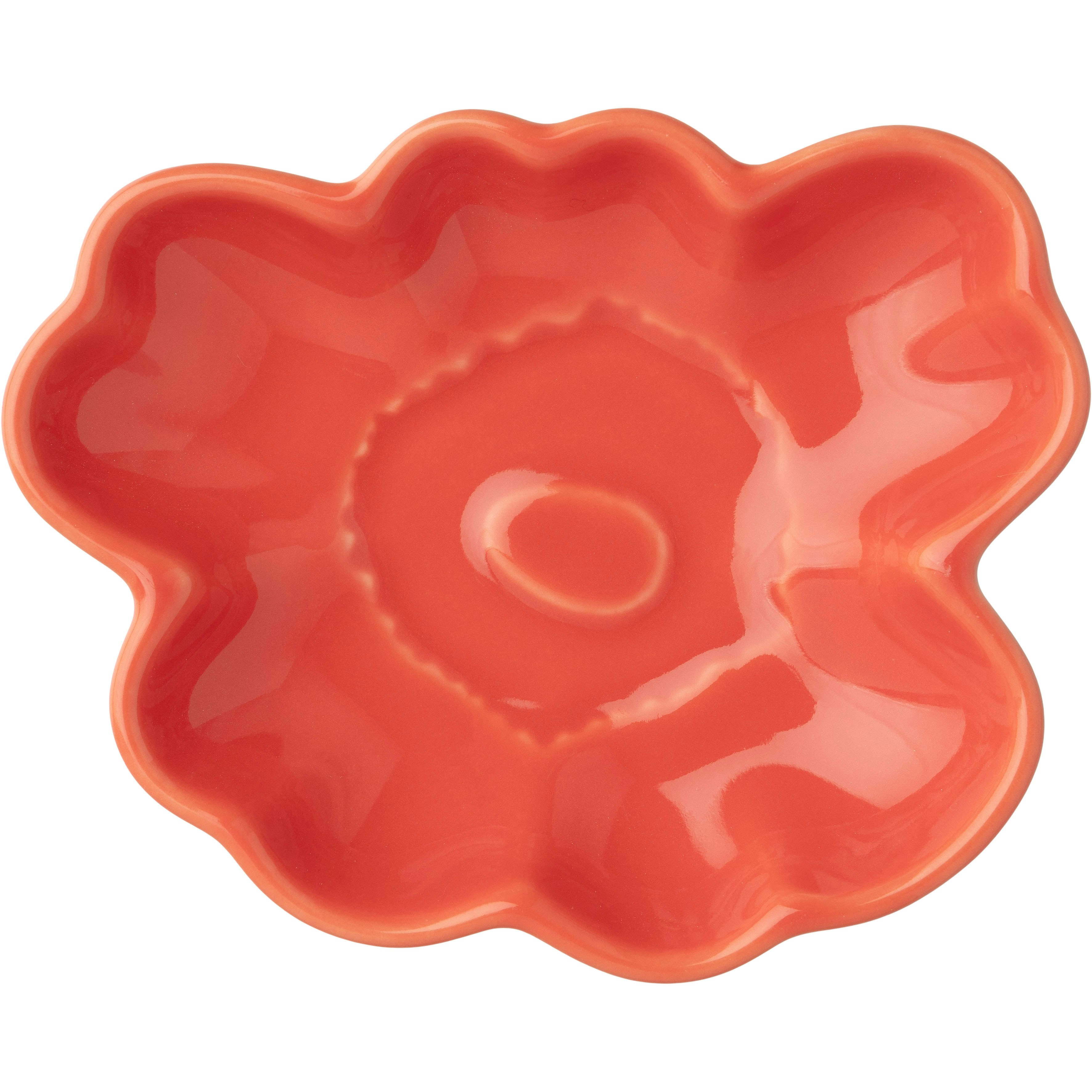 marimekko unikko shape tallrik 9,5 cm - stengods orange red