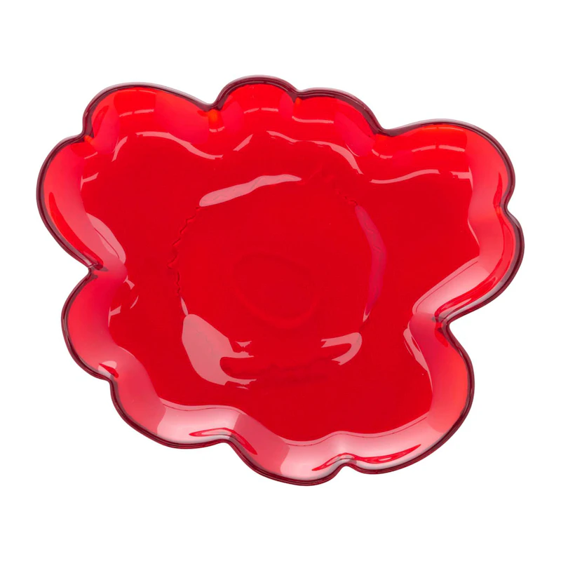 Unikko Tallrik Glas 20 cm, Röd