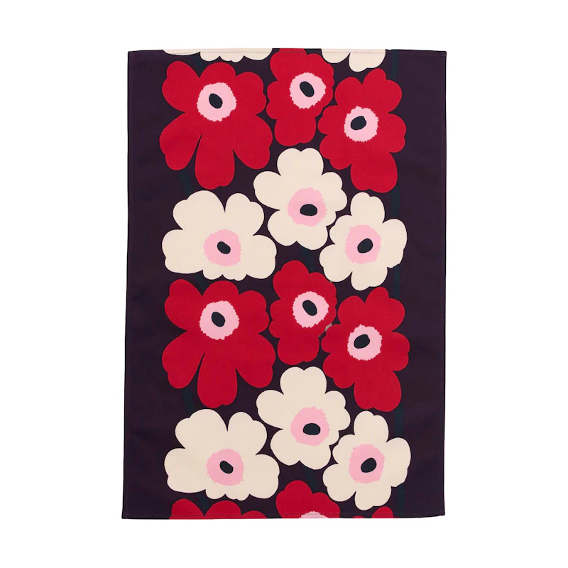 Unikko Kökshandduk 43X70 cm, Plommon / Cranberry / Rosa