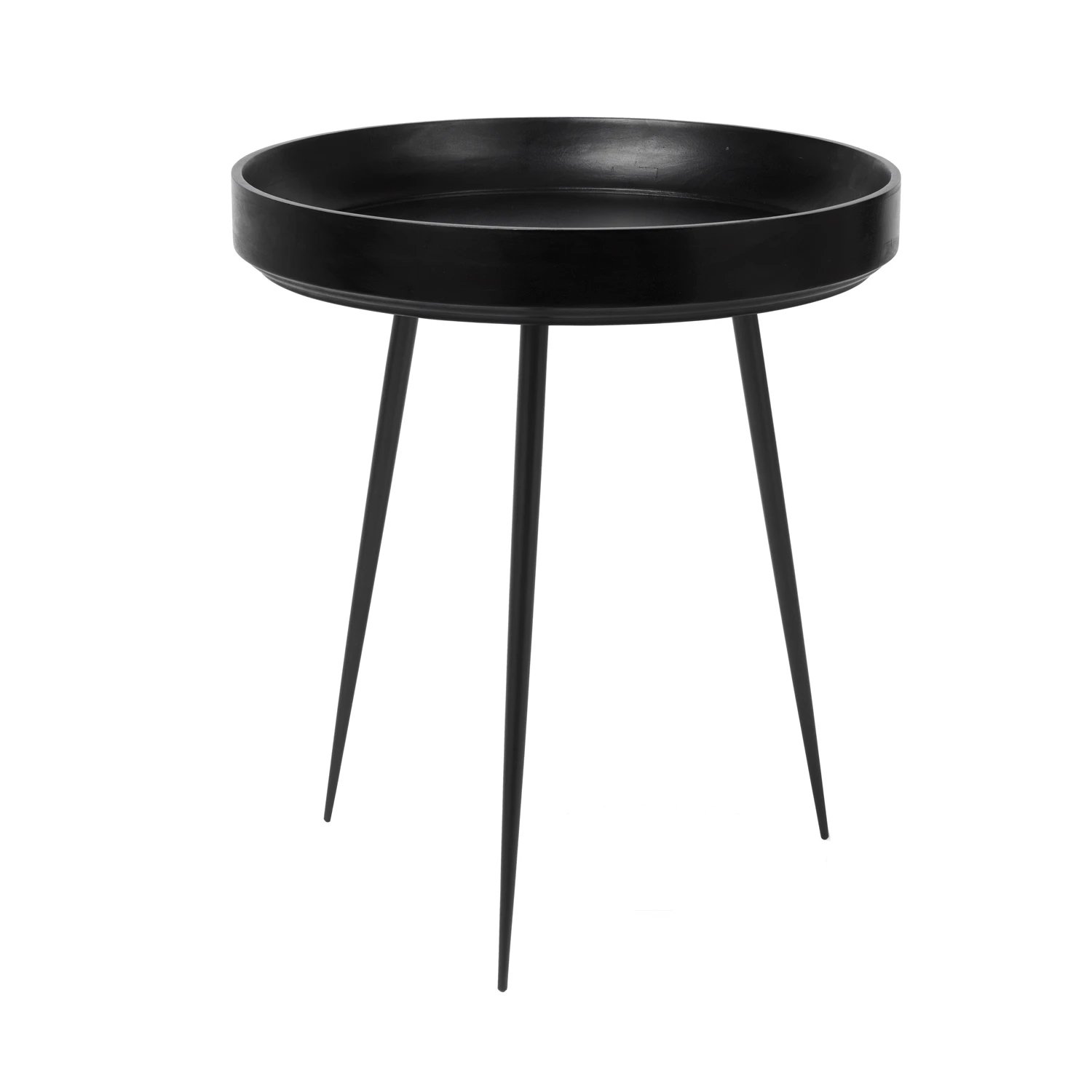 Mater Bowl Soffbord Svartbetsat 46 Cm - Soffbord Mangotr&auml; Svartlaserad