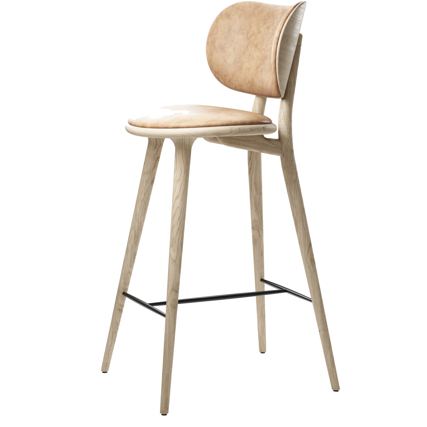 Mater The High Stool Backrest Barstol Mattlackad - Barstolar Ek Mattlackerad Ek