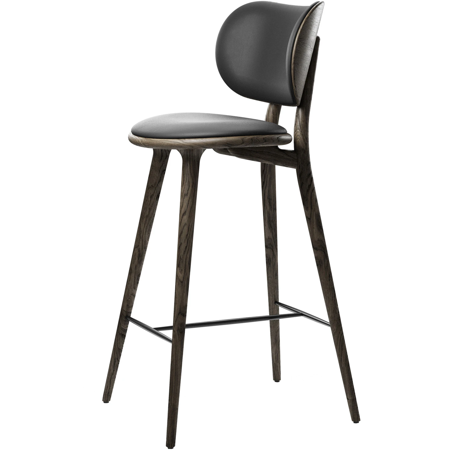 Mater The High Stool Backrest Barstol Sirka - Barstolar Ek Gr&aring;lackerad Ek