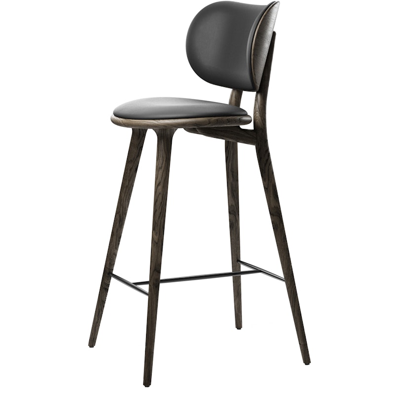 The High Stool Backrest Barstol, Sirka Grålackerad Ek