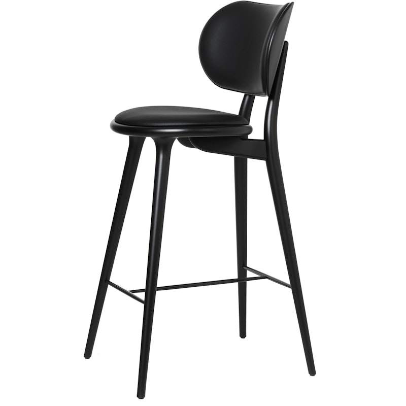 The High Stool Backrest Barstol, Svartlackerad Bok