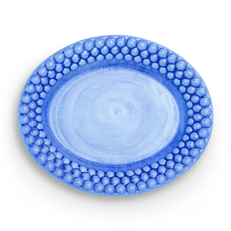 Bubbles Oval Tallrik 20 cm, Ljusblå