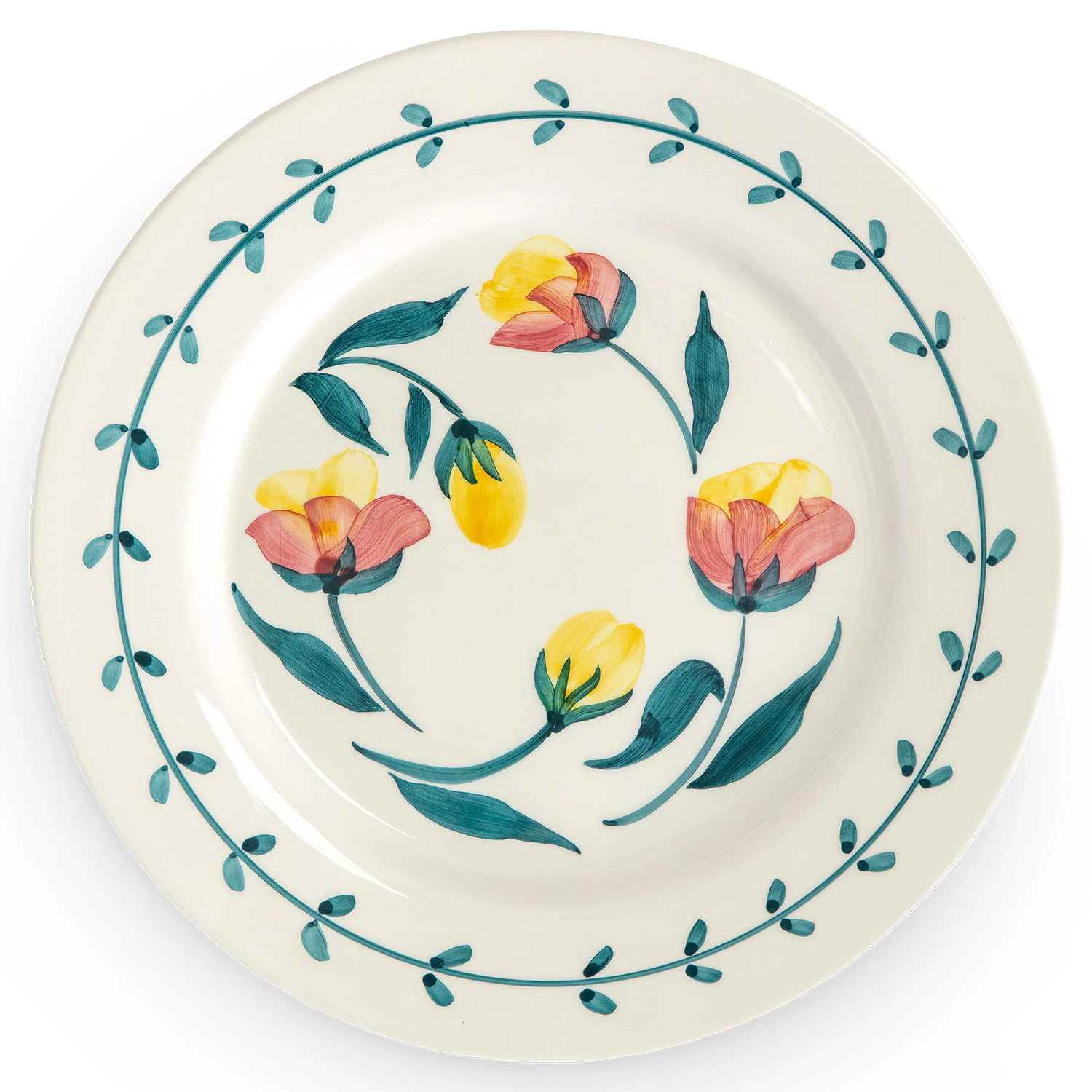 mateus flowers tallrik tulips 28 cm - keramik off-white