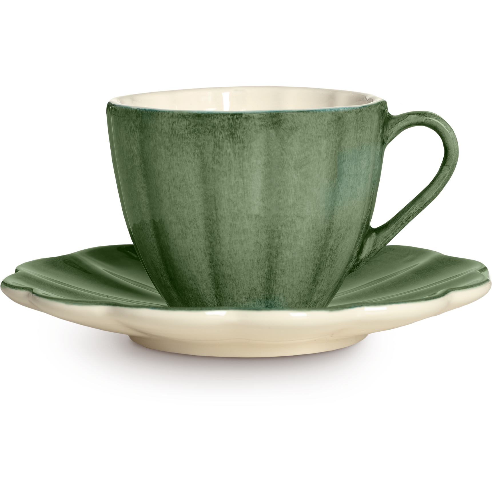 Mateus Oyster Kopp Med Fat 25 Cl - Kaffekoppar Keramik Skogsgrön