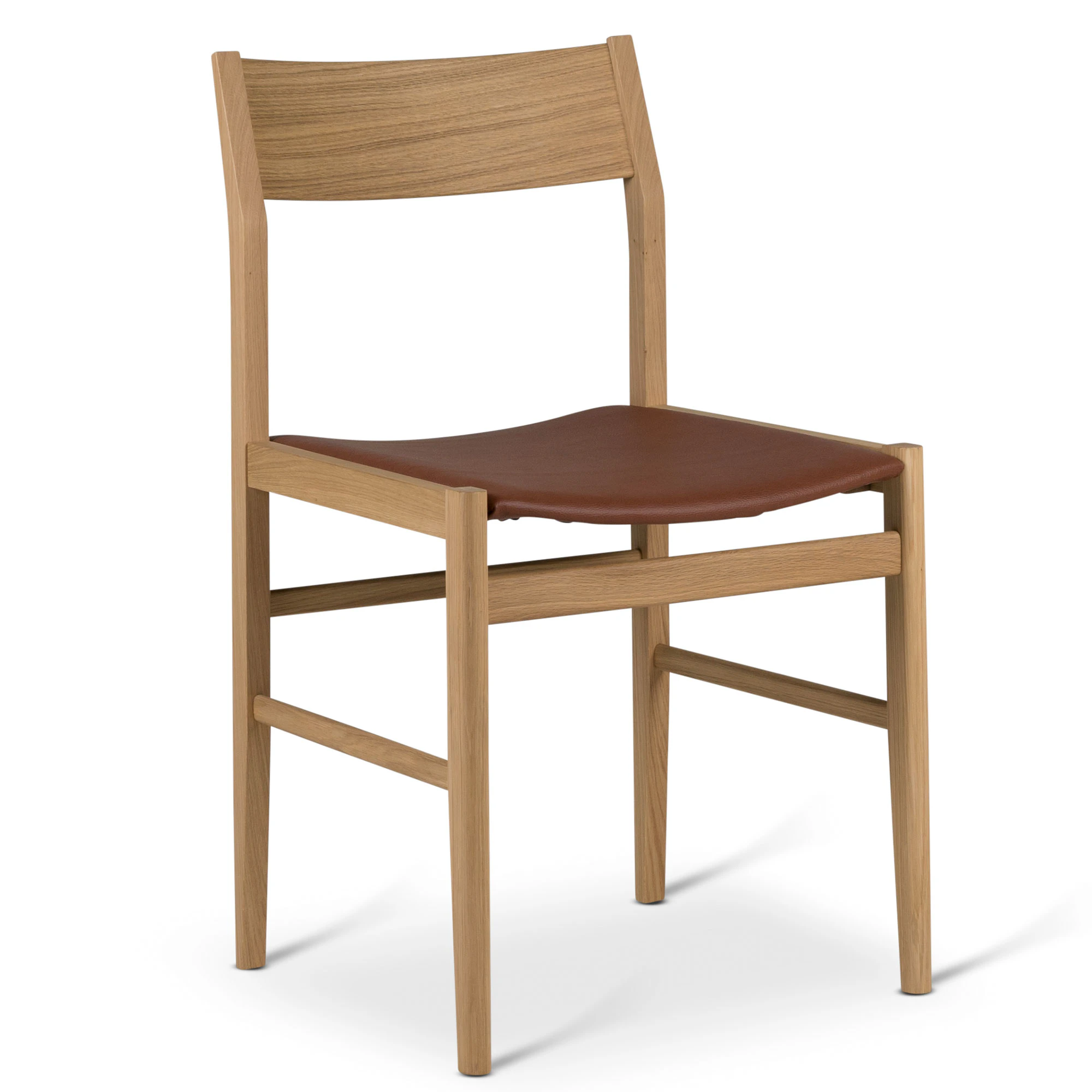 Mavis Siza Stol - Stolar Textil Leather Cognac
