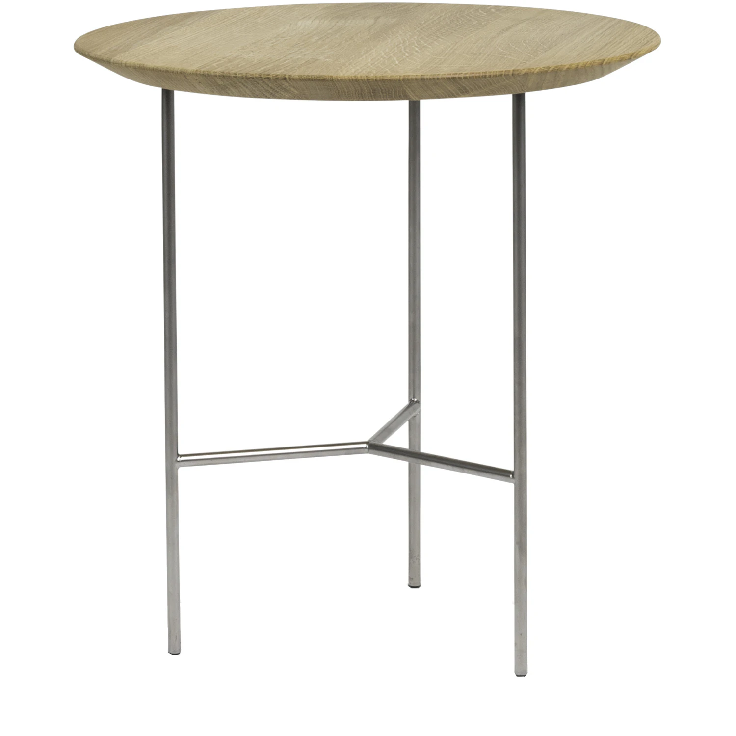 Mavis Tribeca Sidobord Rustikt / Satinkromat 47 Cm - Soffbord St&aring;l Oljad Ek