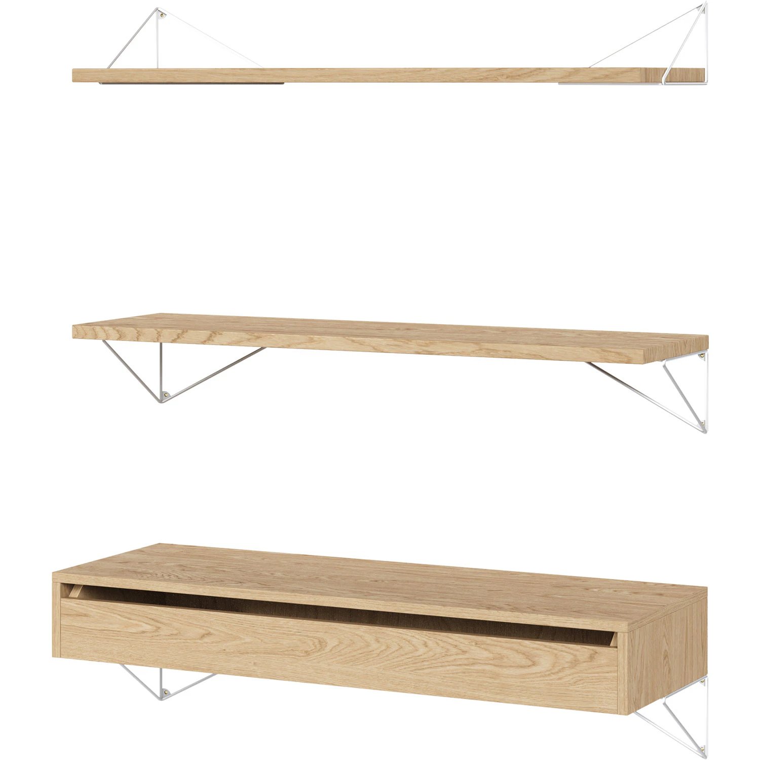 Maze Pythagoras Hyllpaket Med Låda L Ek / - Modulära hyllsystem Ekfanér Vit