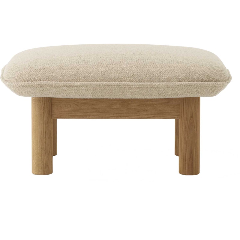 Brasilia Ottoman Naturlig Ek, Bouclé 02 Beige