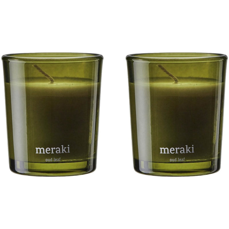 Doftljus 2-pack, Oud leaf