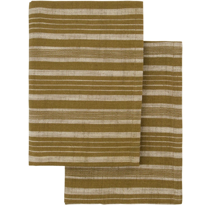 Kökshandduk 50x70 cm 2-pack, Olivgrön