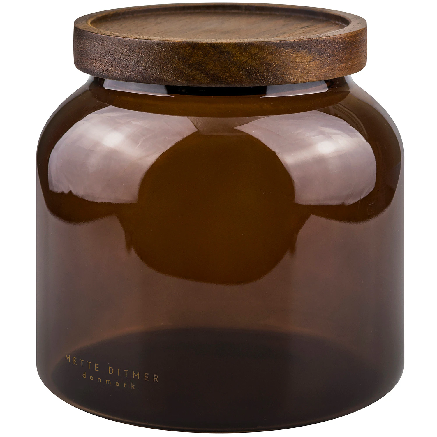 Mette Ditmer Luna burk Med Lock 13 Cm - F&ouml;rvaringsburkar & lock Glas Brun