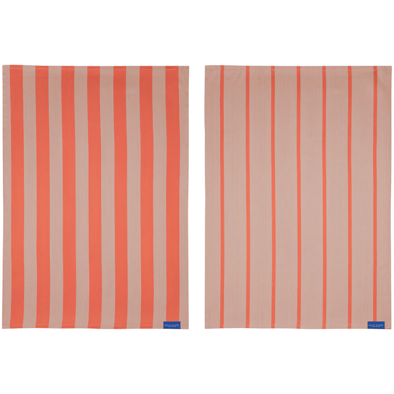 STRIPES Kökshandduk 2-pack 50x70 cm, Latte