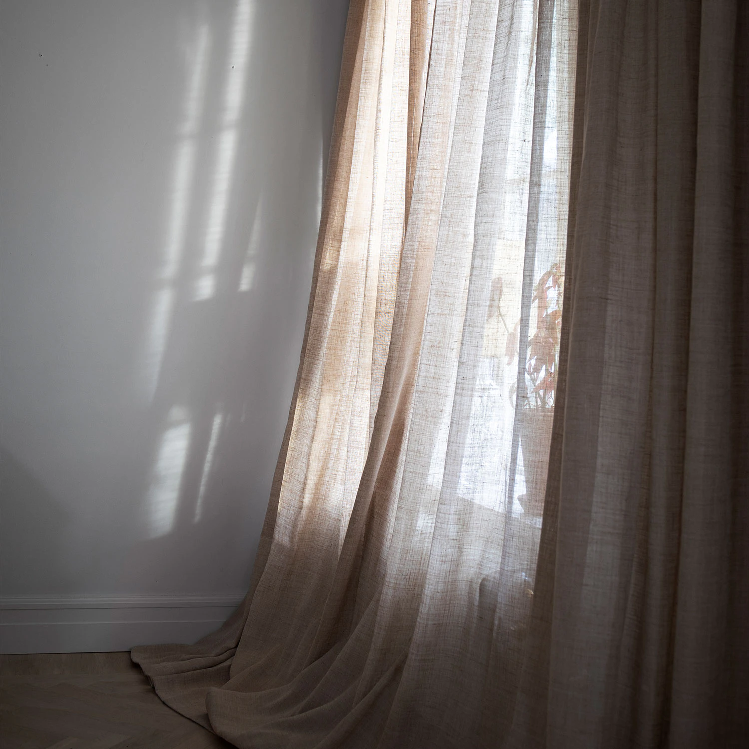 Mimou Ellie Gardin Dubbel Bredd 290x290 Cm Naturrosa - Gardinl&auml;ngder Polyester Natural Pink