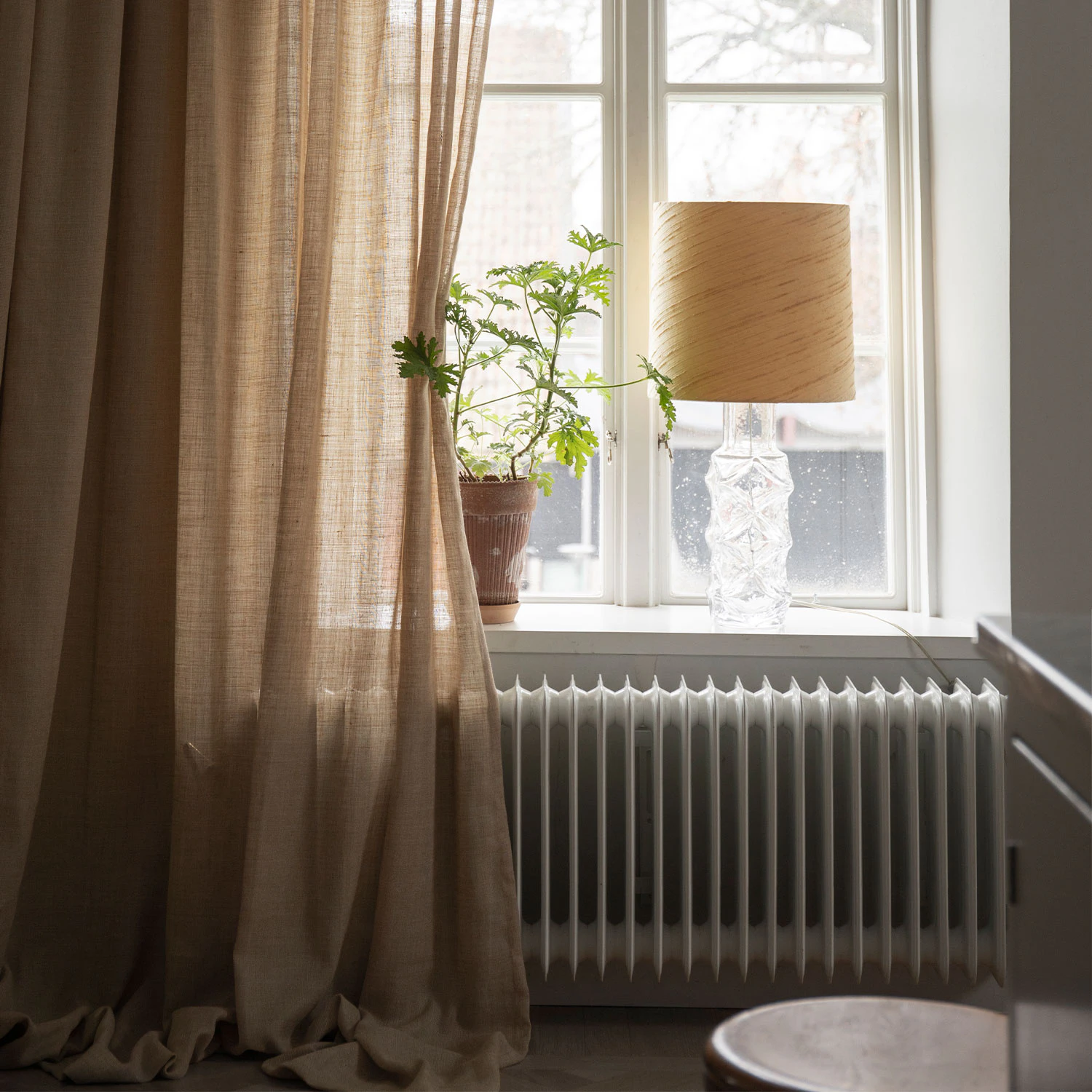 Mimou Ellie Gardin Dubbel Bredd 290x290 Cm Halmgul - Gardinl&auml;ngder Polyester Straw Yellow