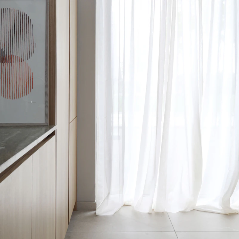 Vivi Gardin Återvunnet Tyg Dubbel Bredd, Vit, 290x290 cm