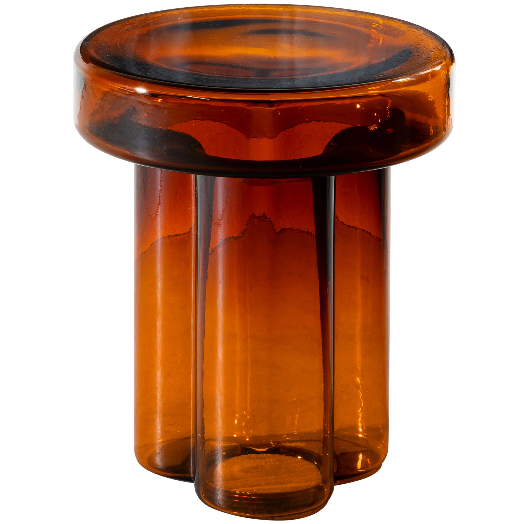 Miniforms Soda Sidobord &Oslash;38 - Sidobord & Avlastningsbord Munbl&aring;st Glas Amber