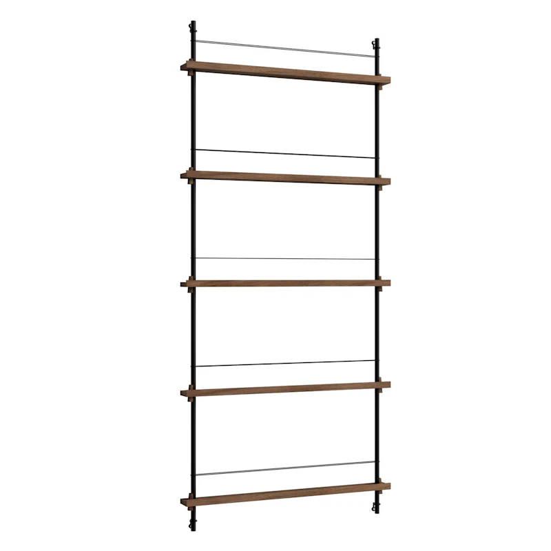Magazine Hylla 85x188 cm, Rökt Ek/Svart