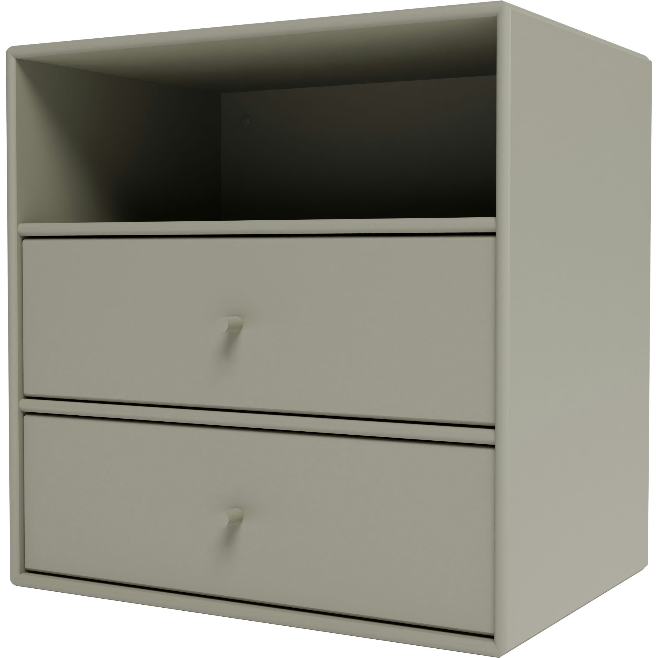 montana mini 1006 hylla med två lådor - lackad mdf fennel