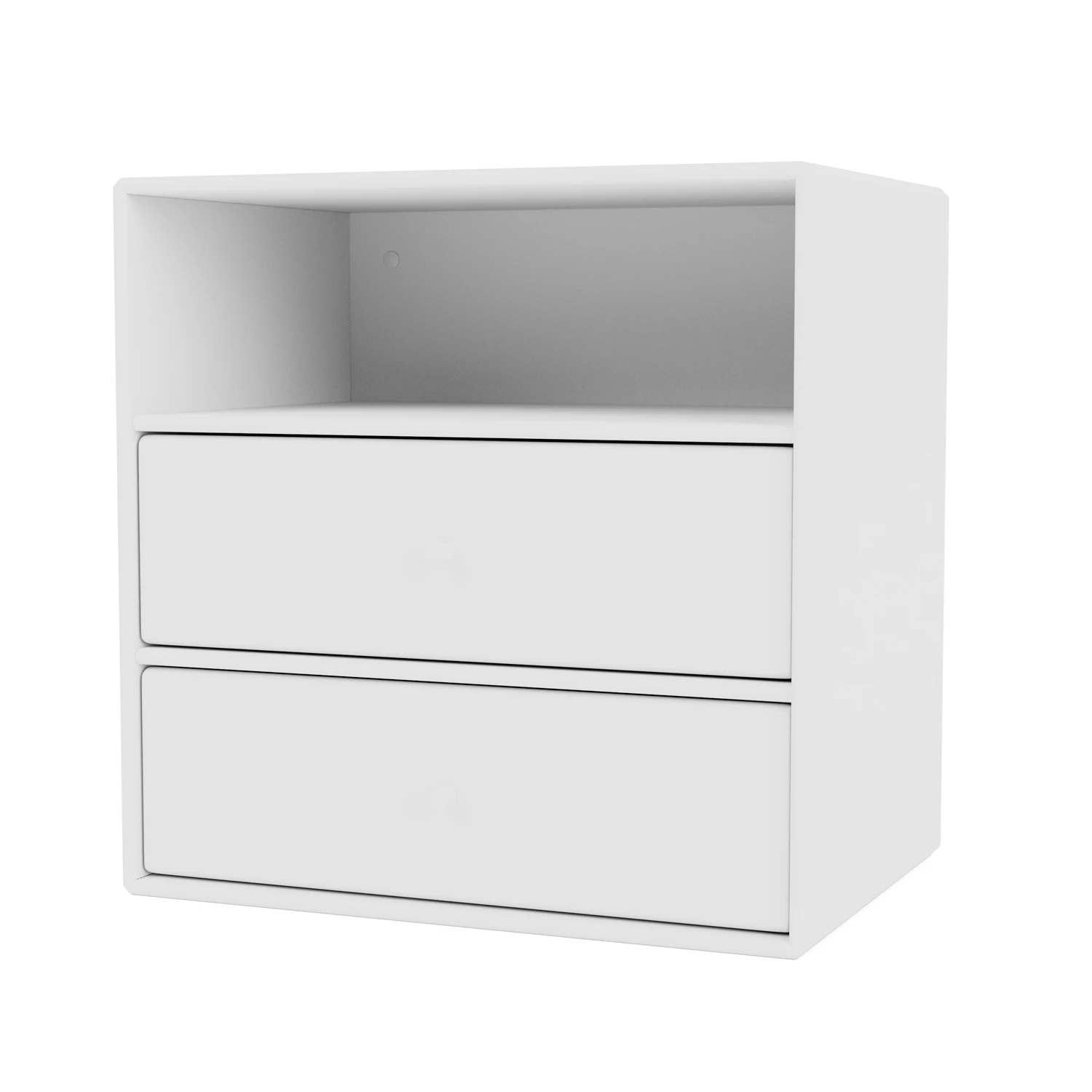 montana mini 1006 hylla med två lådor - lackad mdf new white