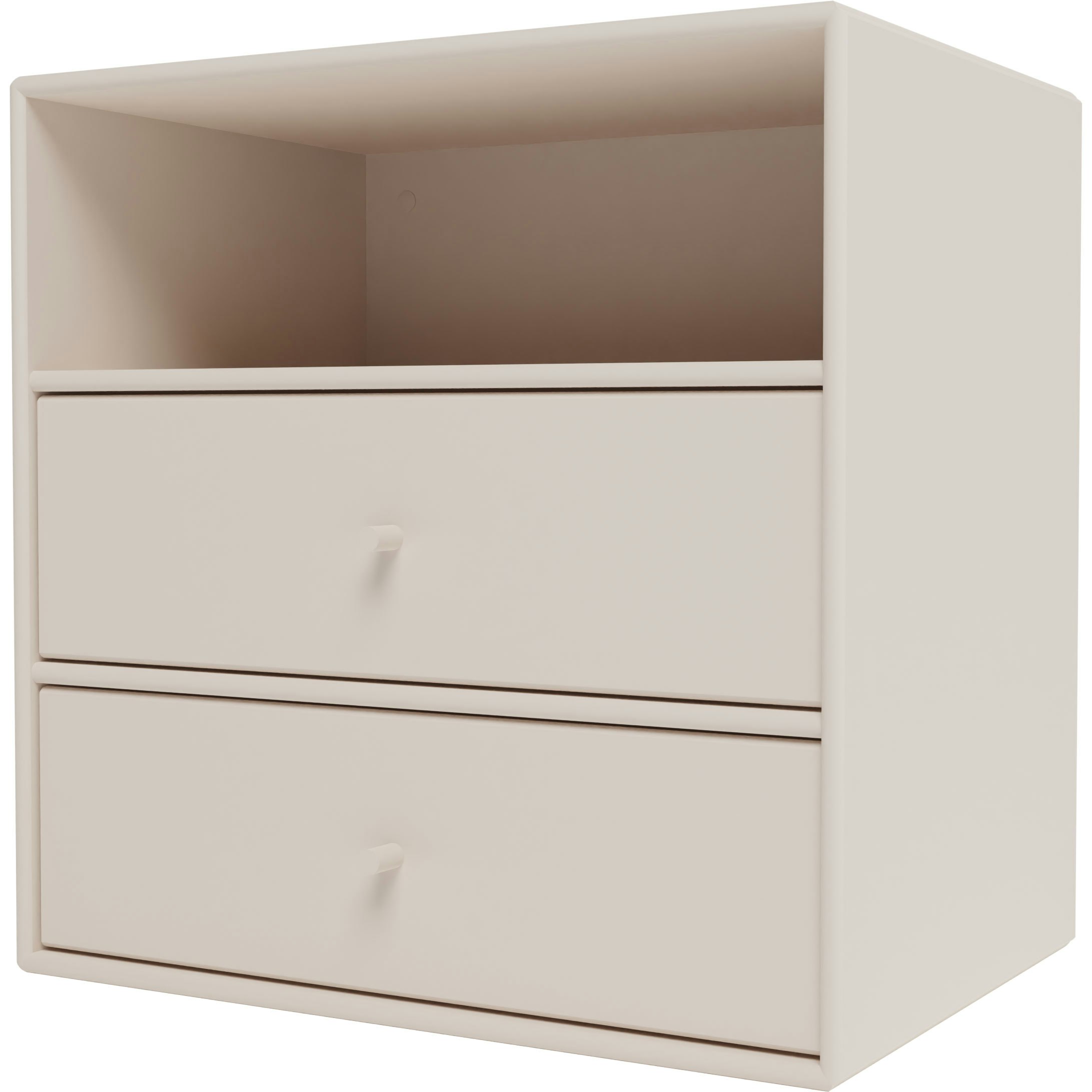 montana mini 1006 hylla med två lådor - lackad mdf clay