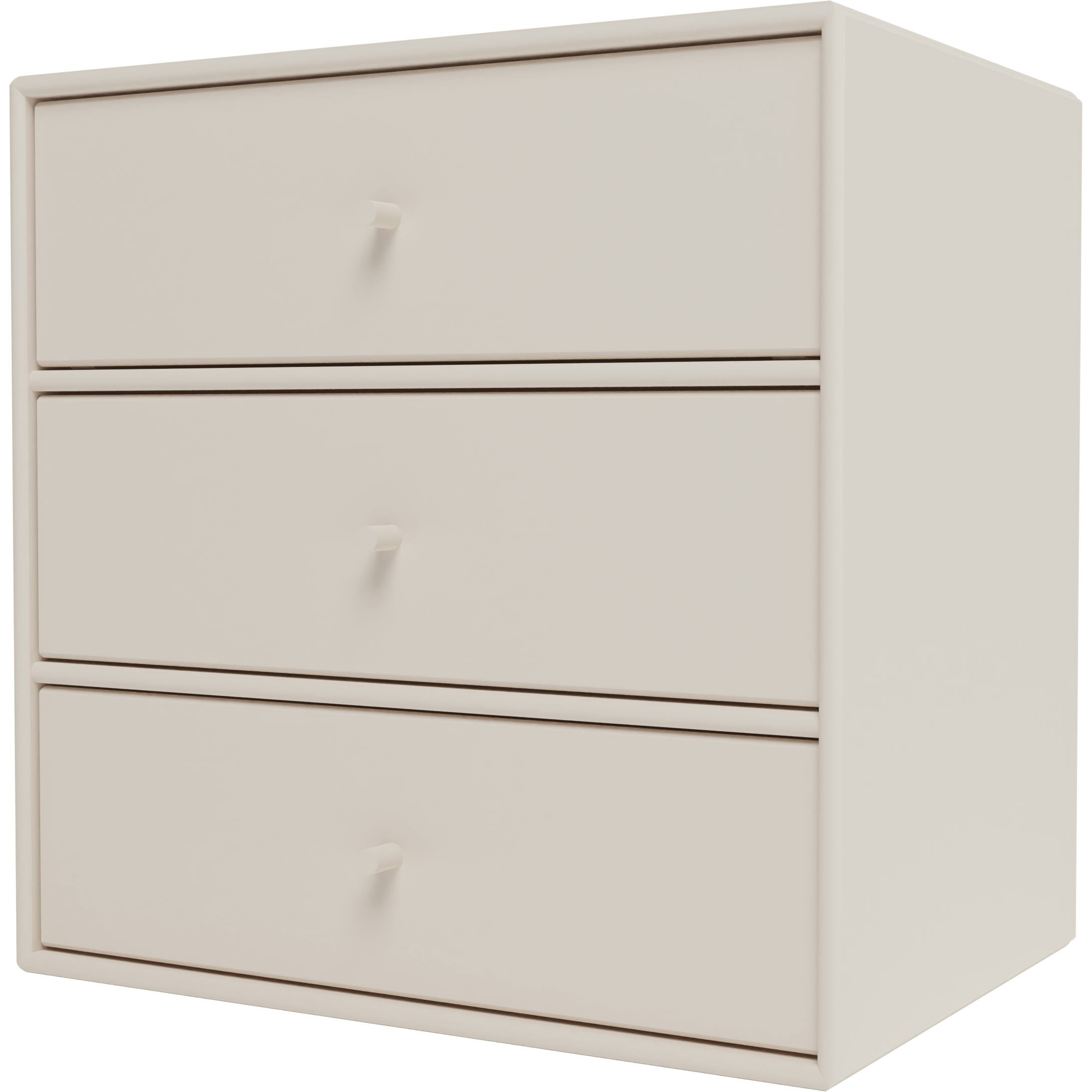 montana mini 1007 hylla med tre lådor - lackad mdf clay