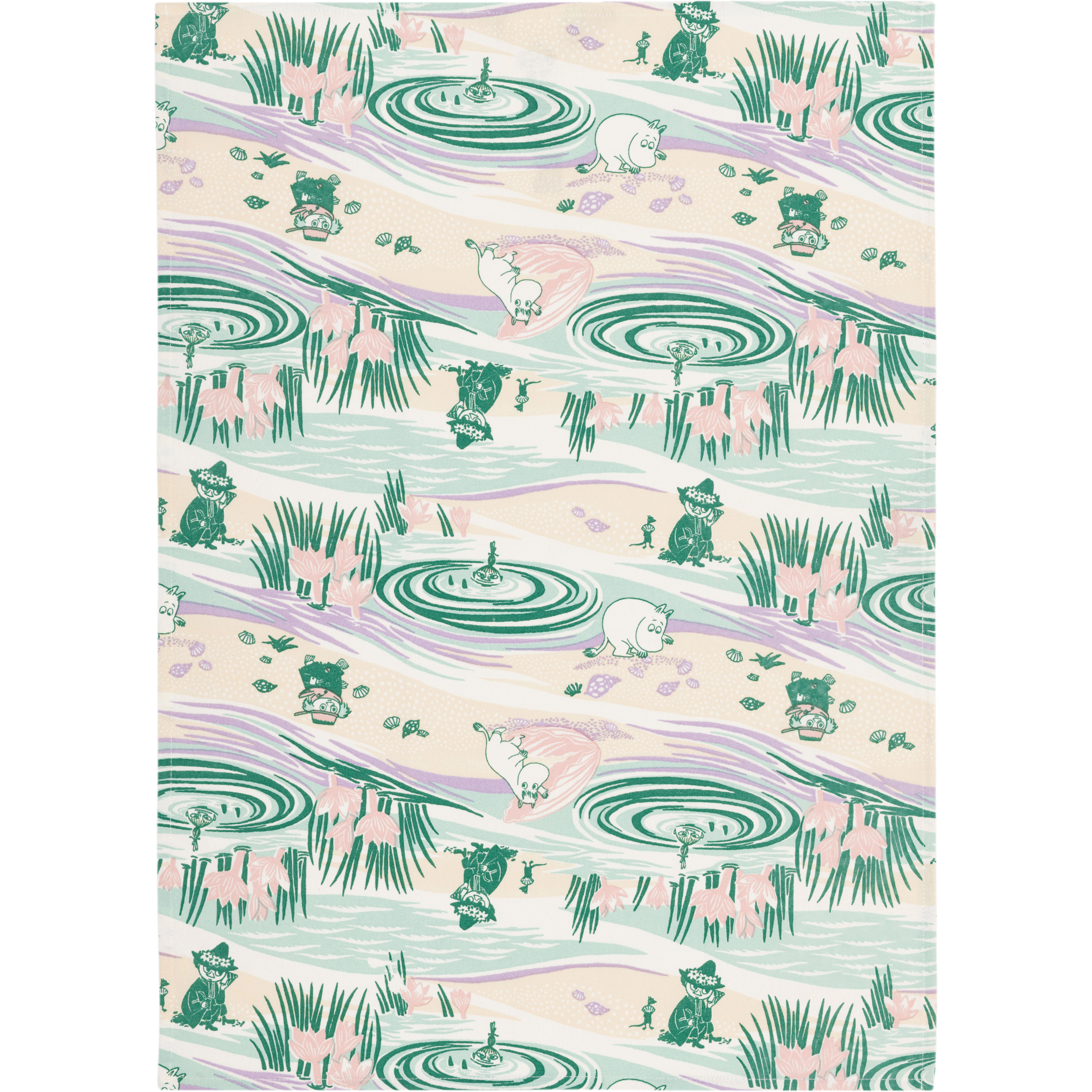 Moomin Arabia En Dag På Stranden Kökshandduk 50x70 Cm - Kökshanddukar Ekologisk Bomull Multi