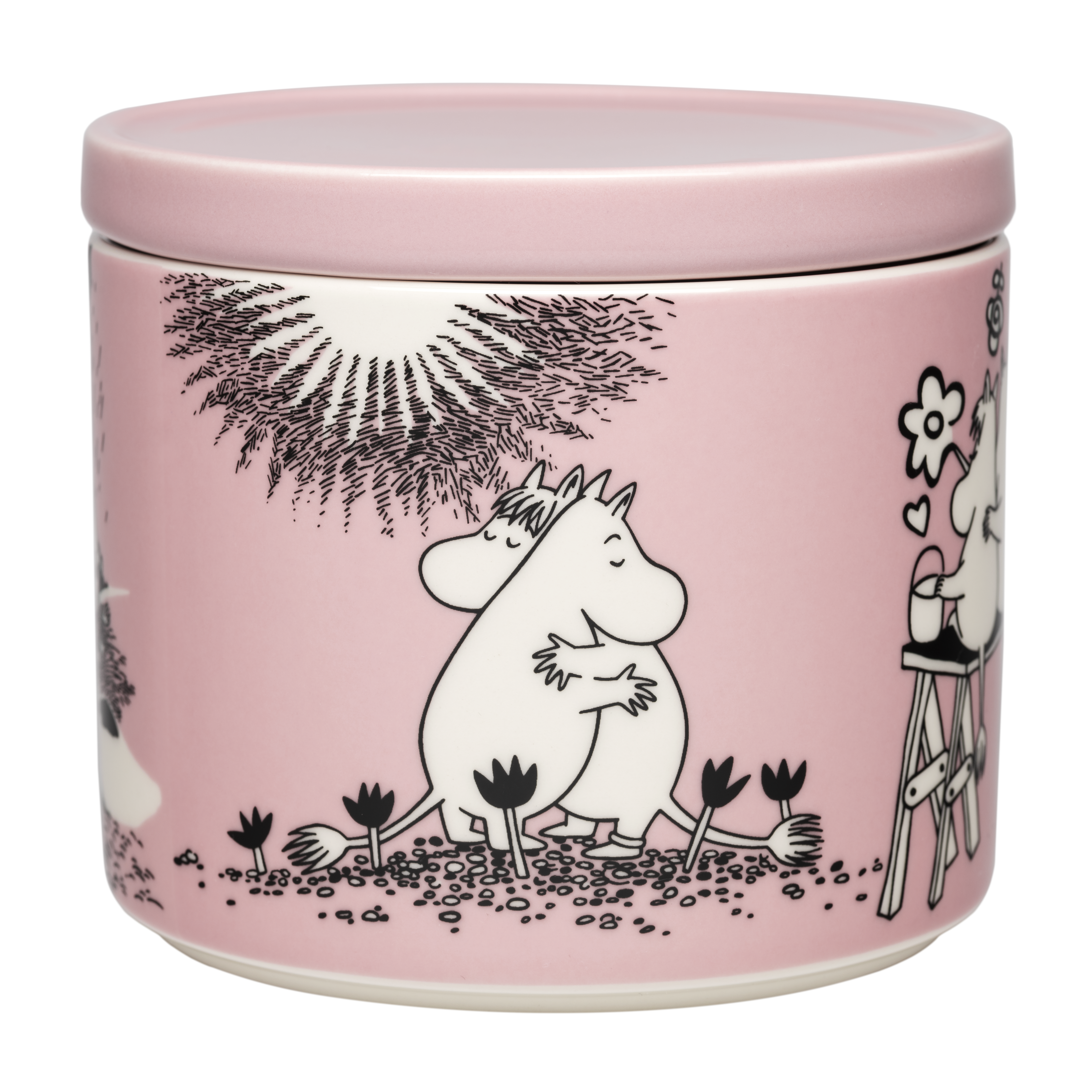 Moomin Arabia Moomin Burk 0,7l K&auml;rlek 30 - F&ouml;rvaringsburkar & lock Silikon Rosa