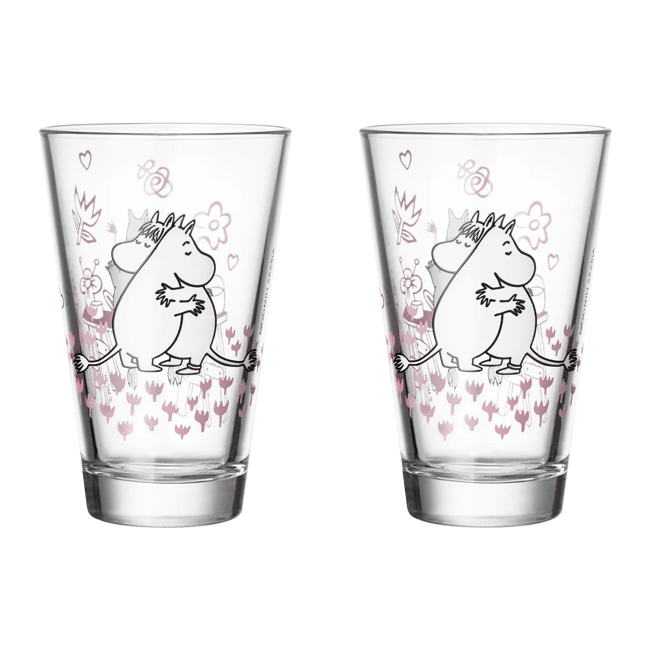 moomin arabia moomin 2-pack kärlek 30 - dricksglas glas multi