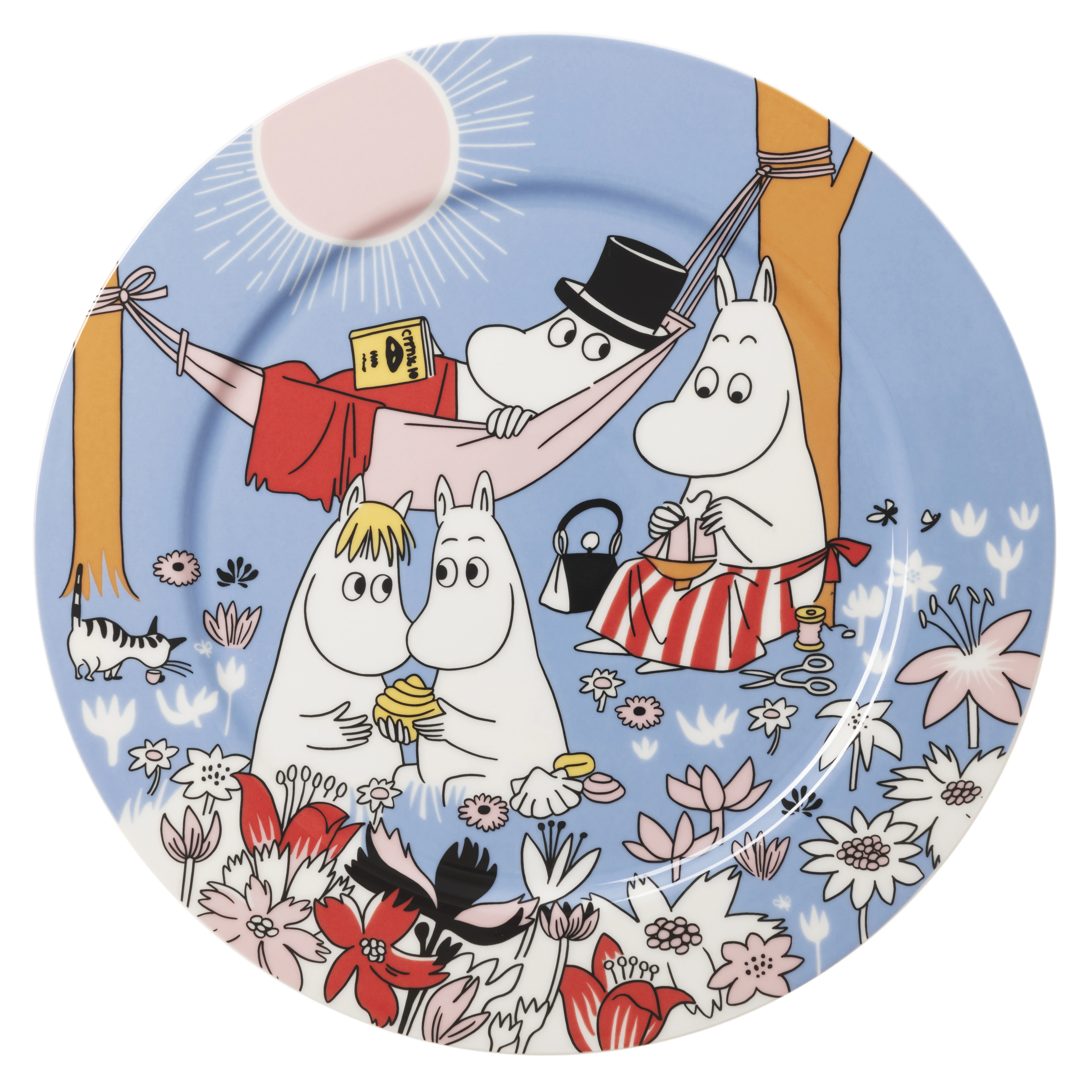 Moomin Arabia Moomin Serveringstallrik 30 Cm Familjemys Bl&aring; - Uppl&auml;ggningsfat Vitroporslin Multi