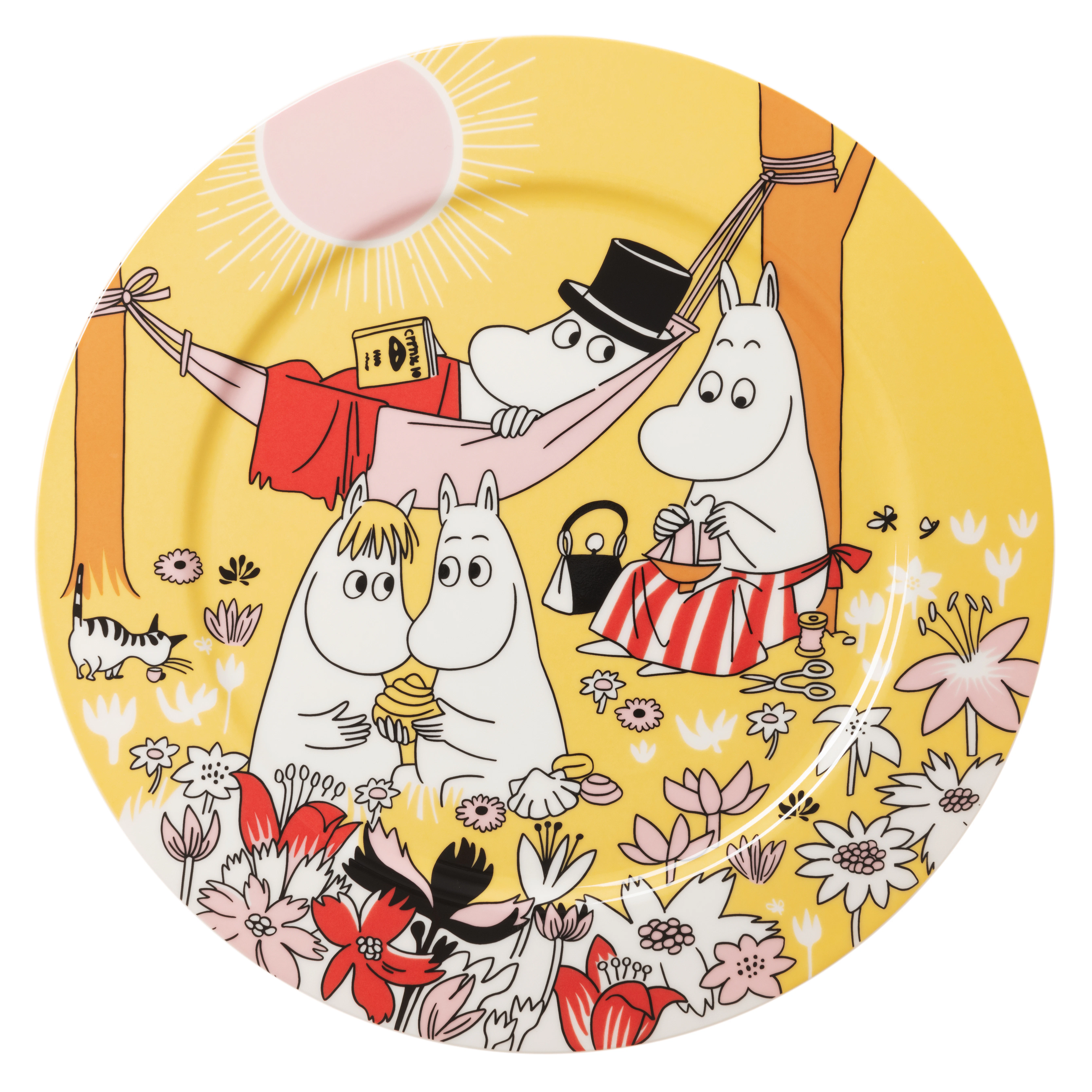 Moomin Arabia Moomin Serveringstallrik 30 Cm Familjemys Gul - Uppl&auml;ggningsfat Vitroporslin Multi