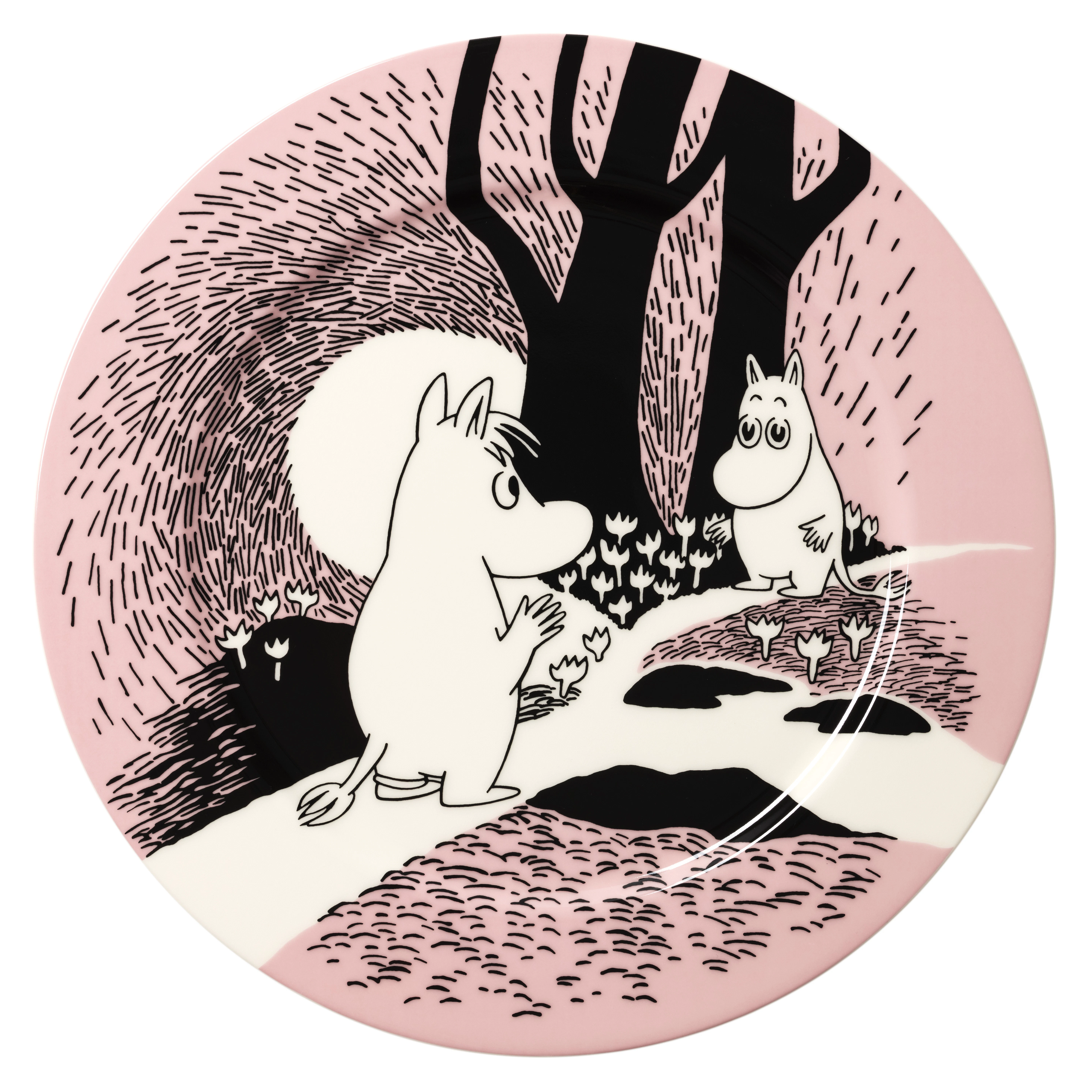 Moomin Arabia Moomin Serveringstallrik 30 Cm K&auml;rlek 30 - Uppl&auml;ggningsfat Vitroporslin Rosa