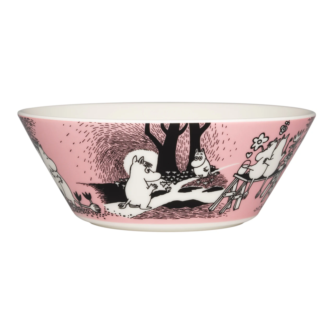 Moomin Arabia Moomin Sk&aring;l 15 Cm K&auml;rlek 30 - Serveringssk&aring;lar Vitroporslin Rosa